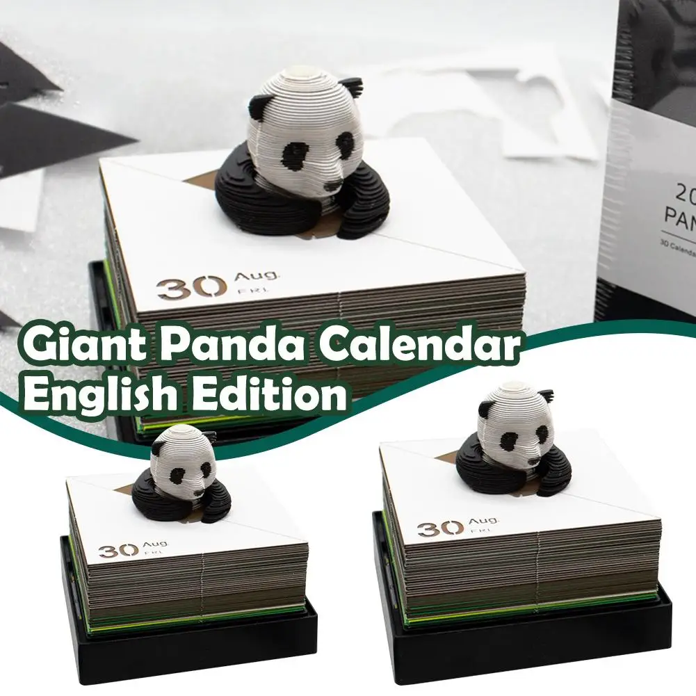 Omoshiroi Block 3D Notepad 3D Art Calendar 2025 Panda Paper Memo Note Model Kawaii Blocks 3D Carving Gift Note 3D Sticky Pa L3E8