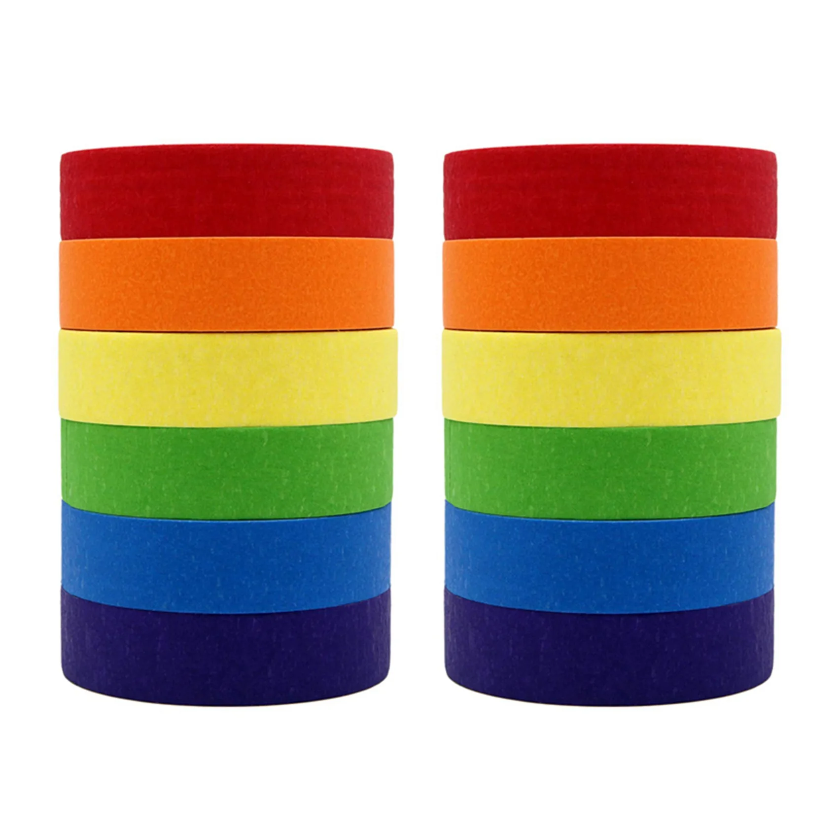 12X شريط لاصق ملون، شريط رسامون ملون للفنون والحرف اليدوية، وضع العلامات أو الترميز - 6 لفات ألوان مختلفة