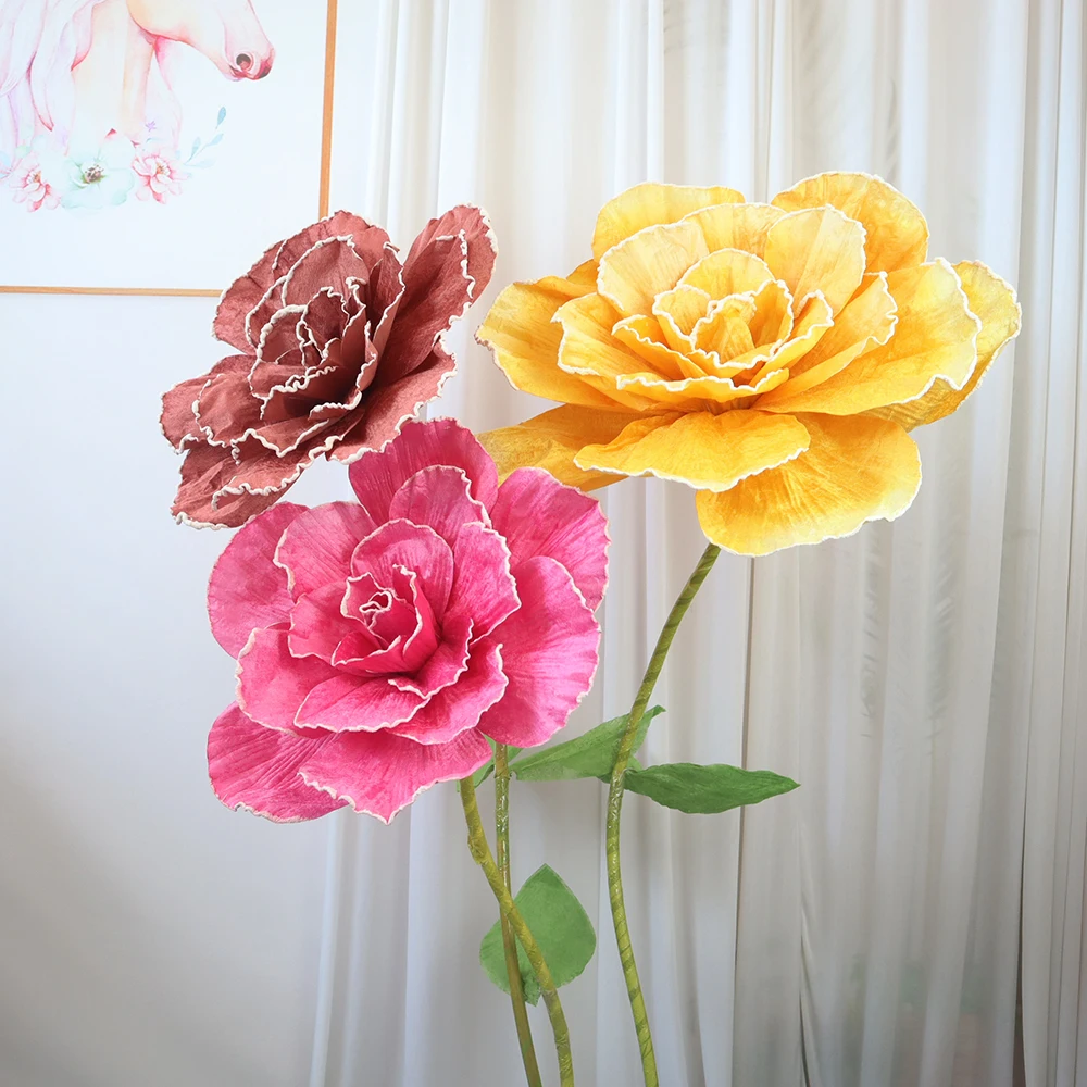 Velvet Rose Bouquet Props for Decoration, Artificial Flowers, Wedding, Proposal, Ceremony, Party Supplies, High Quality, 40cm