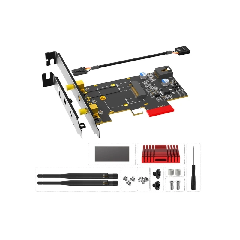 H37F M.2 To PCIE Adapter Card WiFi 7 Bluetooth-Compatible 5.4 For Desktop Fast Speed Wireless Networking Upgrades