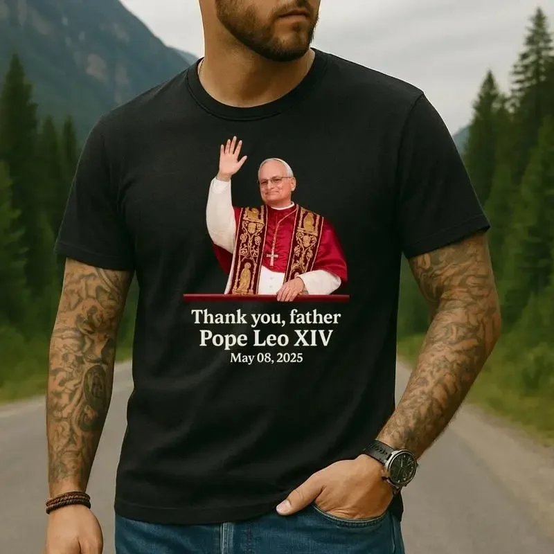 Thank You Pope Leo Xiv T Shirt Äì May 08 2025 Catholic Tribute