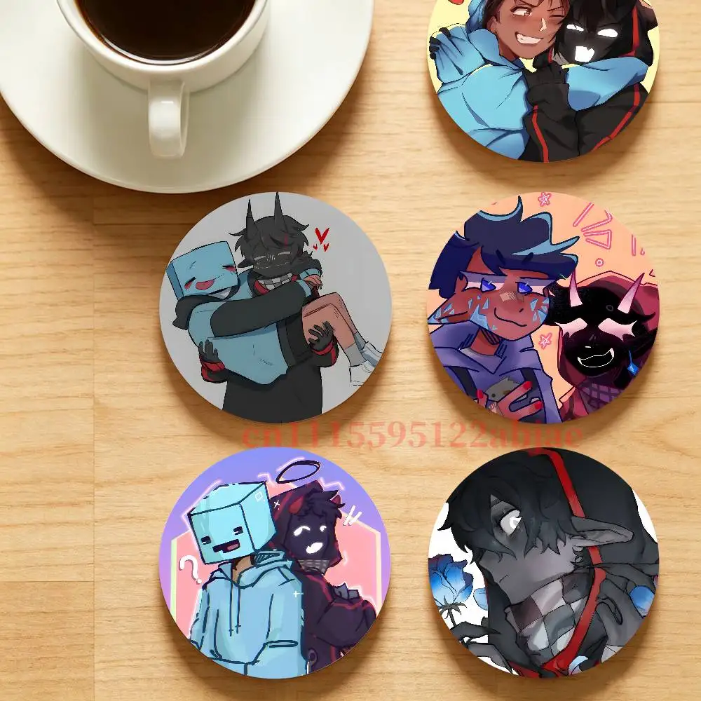 S-Skephalo Anime Wooden Cup Mat Cappuccino Vodka Juice Water Coaster for Flower Shop