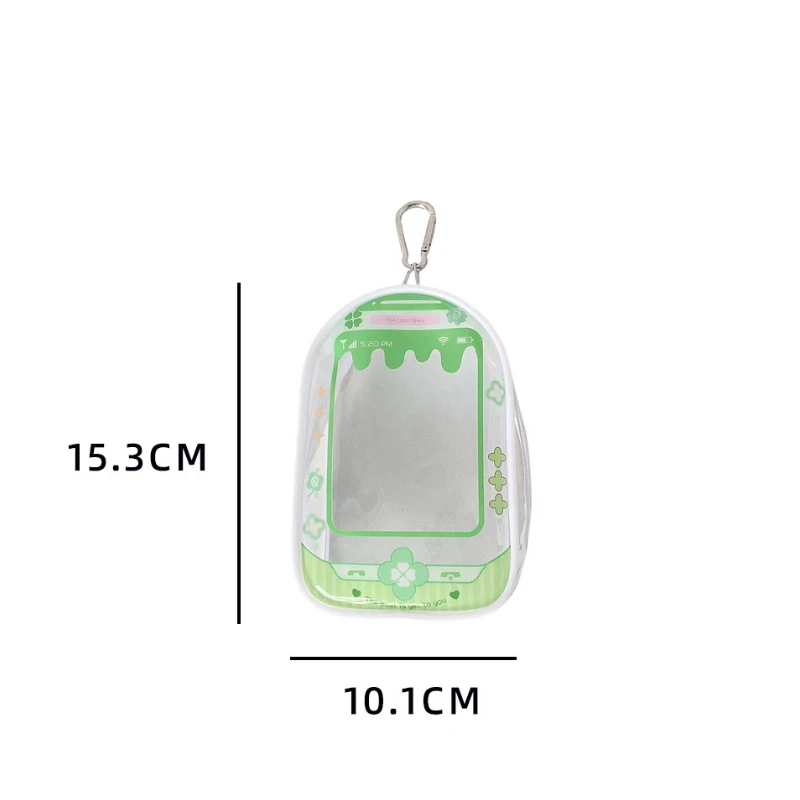 Kawaii أكياس تخزين دمية PVC شفافة لدمى القطن دفع 13 سنتيمتر لطيف الفراولة واقية حقيبة الألم مع سلسلة المفاتيح #6