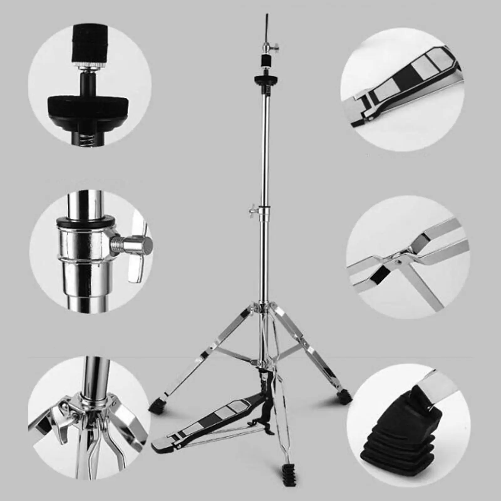 

High Hat Stand Cymbal Arm Folding Bracket Double Braced 3 Legs Drum Cymbal Pedal for Drummer Musical Instrument Accessories