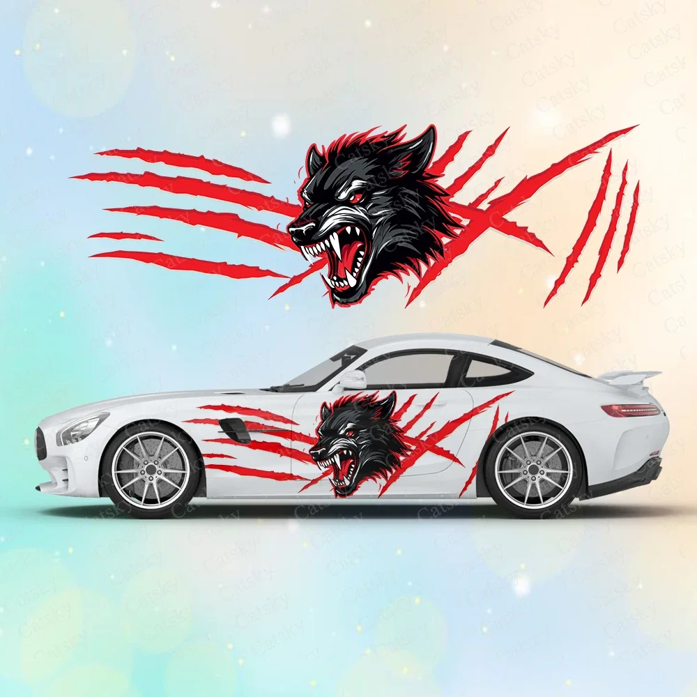 

Angry Wolf Large Car Stickers and Decals Car Body Stickers Car-Side Decals Waterproof Car Vinyl Stickers