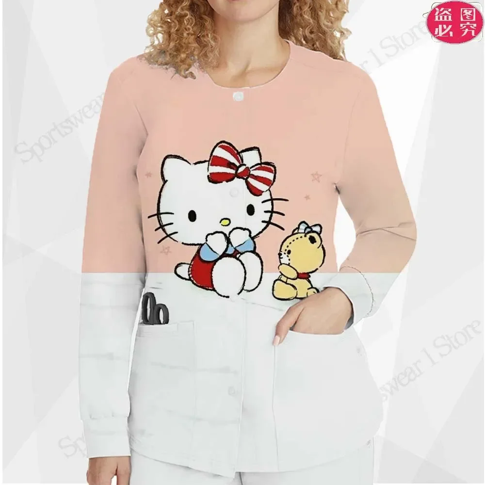 

Куртка женская с круглым вырезом, модный кардиган, униформа медсестры, верхняя одежда в стиле Харадзюку, Y2k