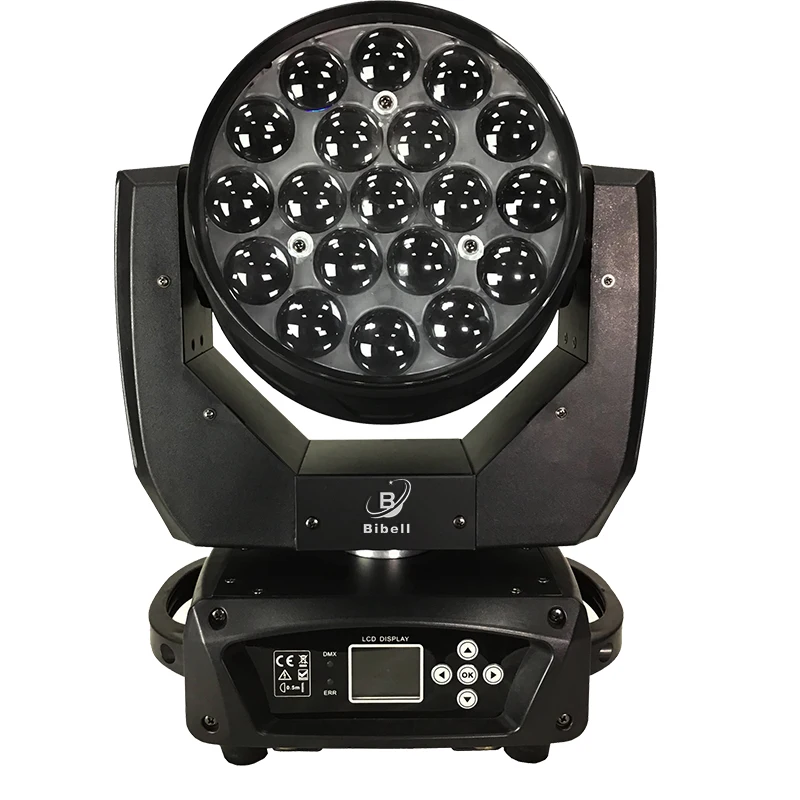 1 Caes 2 LED 빔 워시 19x15W RGBW 4in1 LED 줌 워시 스테이지 이동 헤드 라이트 DJ 디스코 파티 바 웨딩 콘서트