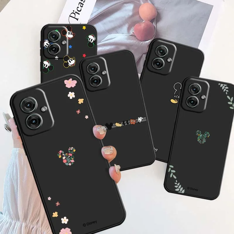 Fashion Mickey Mouse Disney For Motorola G85 Edge 50 G24 G35 G14 G04 40 G72 G34 G31 G Stylus G54 G13 G32 5G Black Phone Case