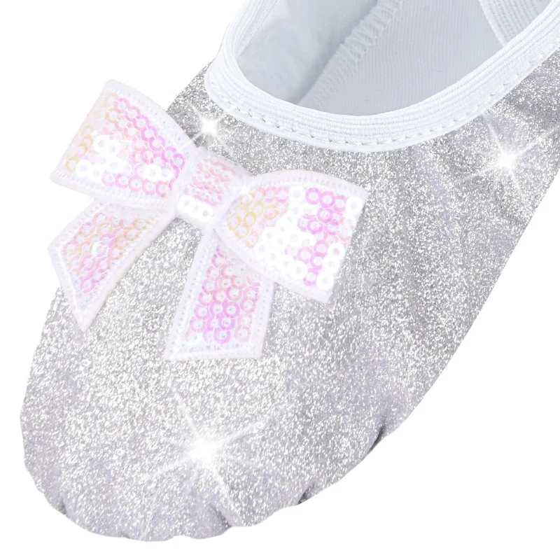 Girls Shiny Leather Ballet Shoes Split-Sole No-Tie Dance Slippers for Girl Toddlers Ballet Dance Practice