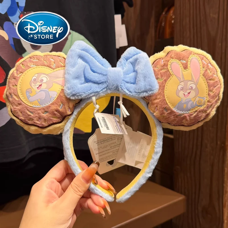 

Плюшевая повязка на голову с ушками-пончиками Джуди Хоппс из Дисней Зоотопия, милый аксессуар для волос в виде кролика для Диснейленда и тематических парков ﻿