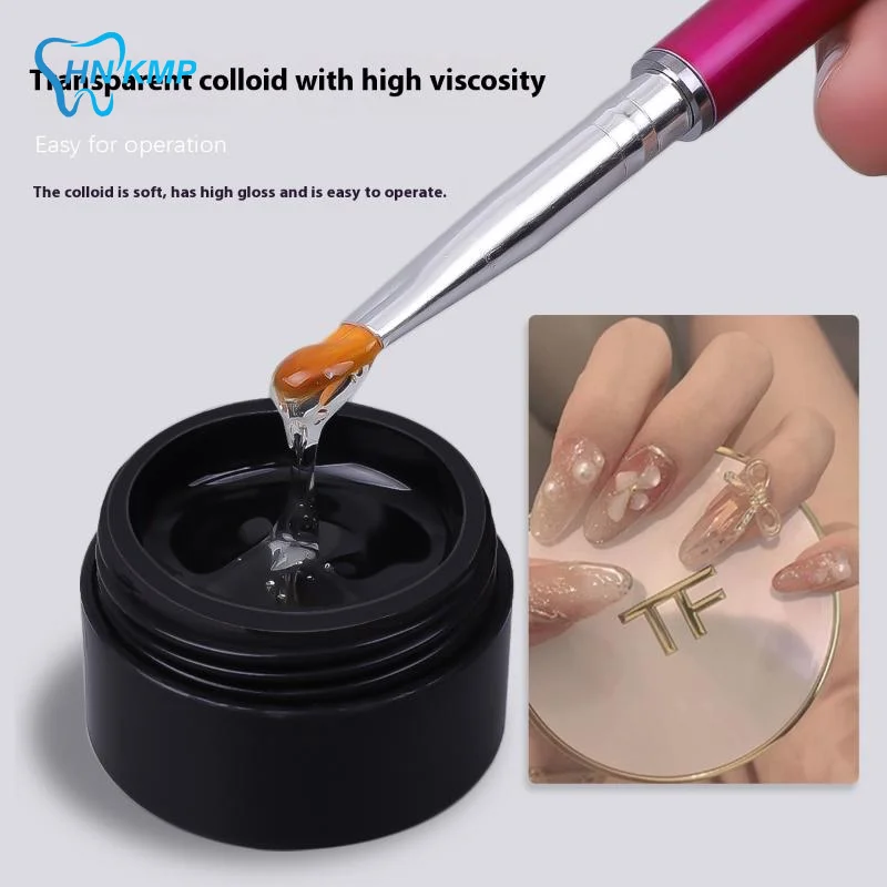 Gel colla per unghie appiccicosa super forte per decorazioni per unghie con strass 8/15ml senza salviette Gel UV funzionale adesivo per gemme fai da te