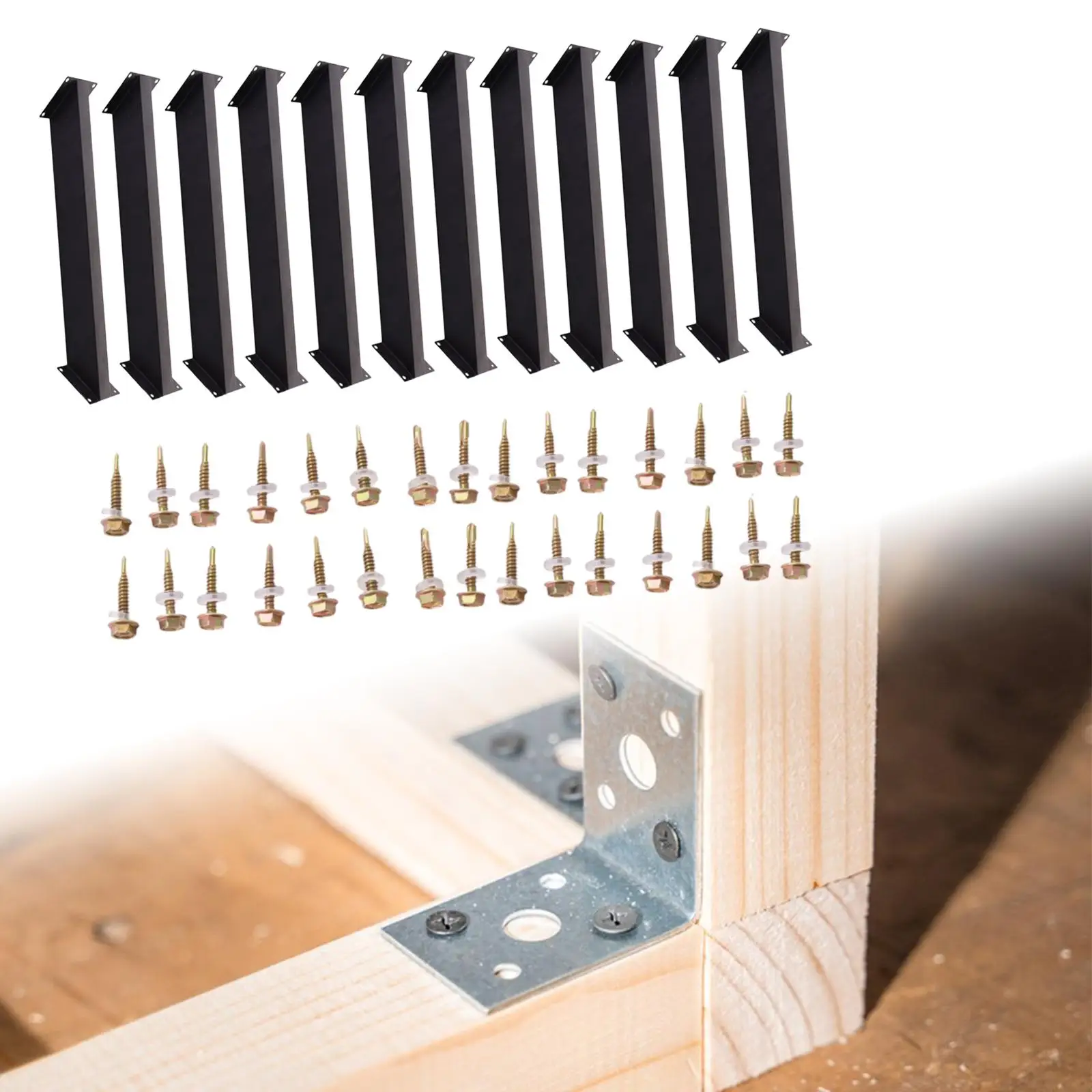 12개 45도 코너 브레이스 pergola 브래킷, 야외 캐빈 목재 기둥 및 빔 책상 가장자리용 45도 각도 지지 브래킷