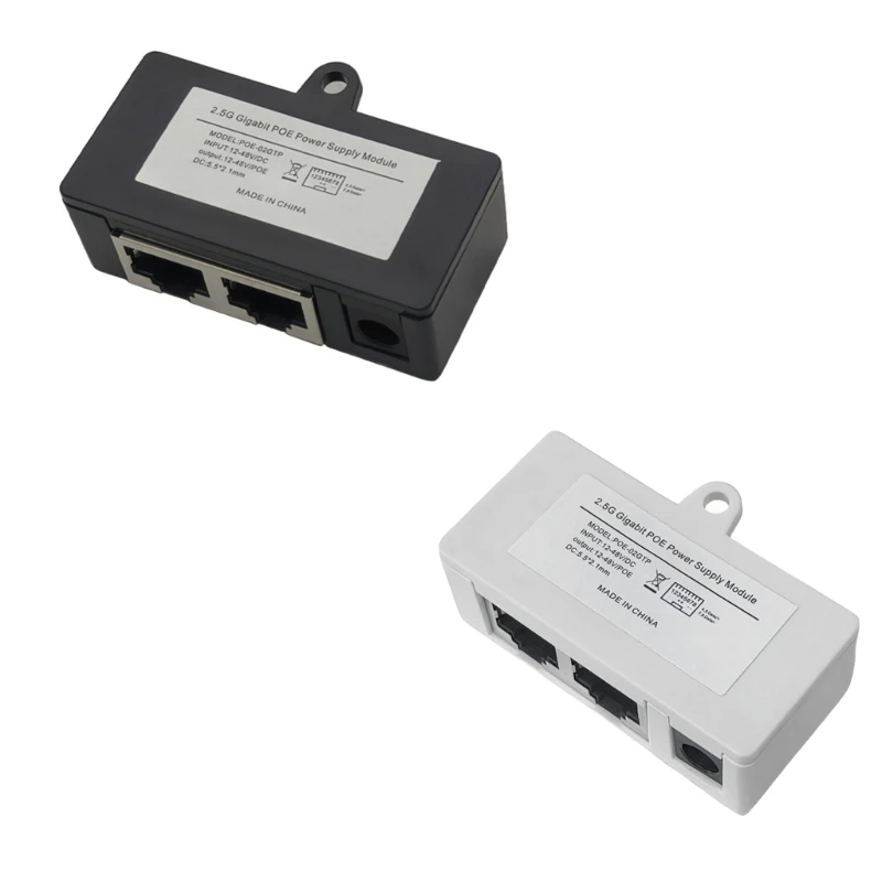 2.5G PoE Injectors Integrated Power Supply Module 2.5G POE Adapter Supports 12-48V for Networking Bridge Security Cameras