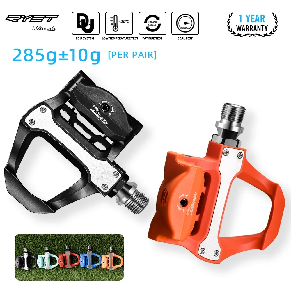 Newest RYET ROAD Bike Clipless Pedals 285g Road Bike Pedals Cycling Pedals with Cleat Compatible with SPD-SL System Accessories