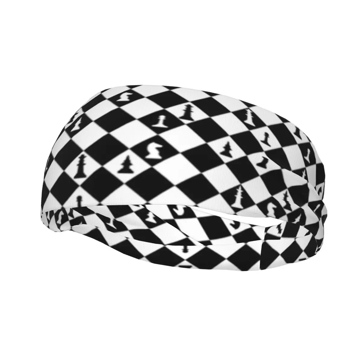 Chess Board Elastic Hair Band Yoga Headband Makeup Hair Hoop Headwrap