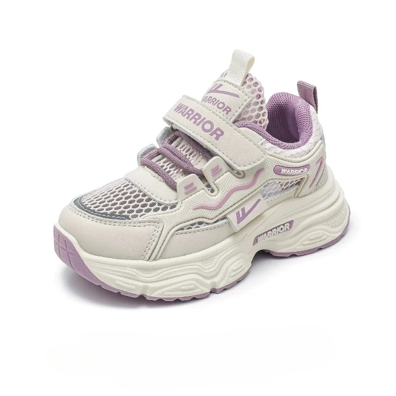 2026 Summer New  Leather Breathable Girls Kids Casual Shoes Children Primary School Students Running Sports Mesh Shoes