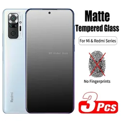 Vidrio protector mate para teléfono móvil, protectores de pantalla esmerilados para Poco X3, M3, M4 Pro, F3, Redmi Note 10, 9, 8 Pro, 9S, 9T, 8T, 9A, 9C, 10S, 11, 3 unidades