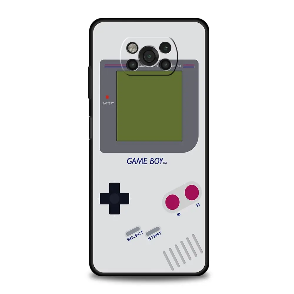 Phone Case For Xiaomi Poco X6 X5 X4 Pro 5G X3 NFC F5 F4 M5 M4 M3 F3 GT C51 C50 C55 Black Cover Video Game Boy Vintage GamePad