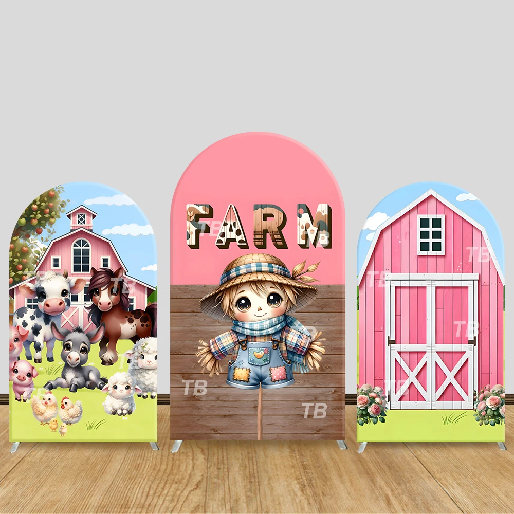 

Farm Theme Arch Backdrop Cover Kids Birthday Party Home Decoration Photo Booth Props Festive Background Supplies for Celebration