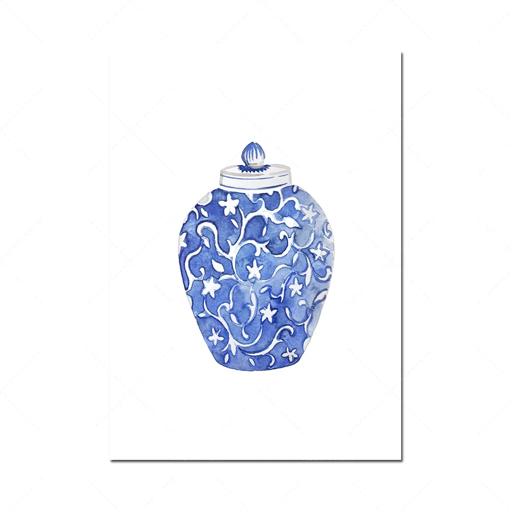 Chinoiserie Printable Art Set 9 blue and white porcelain blue Chinese style prints Chinese style art print posters