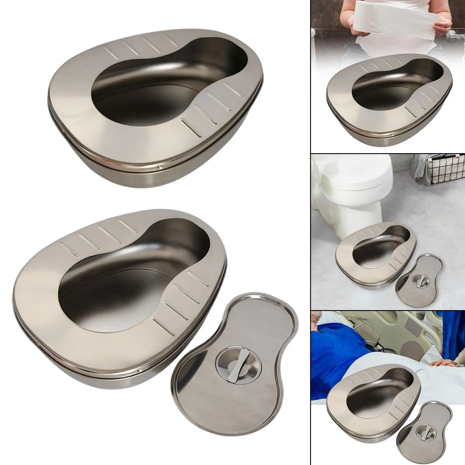 كبار السن Bedpan مستقرة سميكة متعددة الأغراض السلس العملي تبول الحاويات المنزل #1