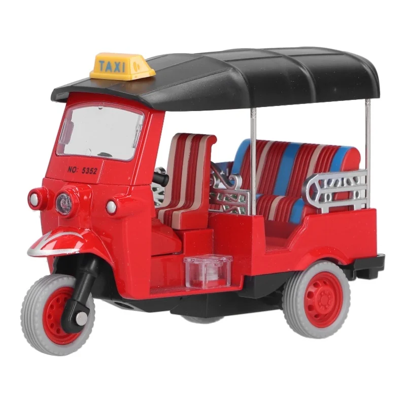 التراجع التايلاندية دراجة ثلاثية العجلات محاكاة سبيكة توك توك سيارة لعبة مجسمة الأطفال سيارة ToyBlue