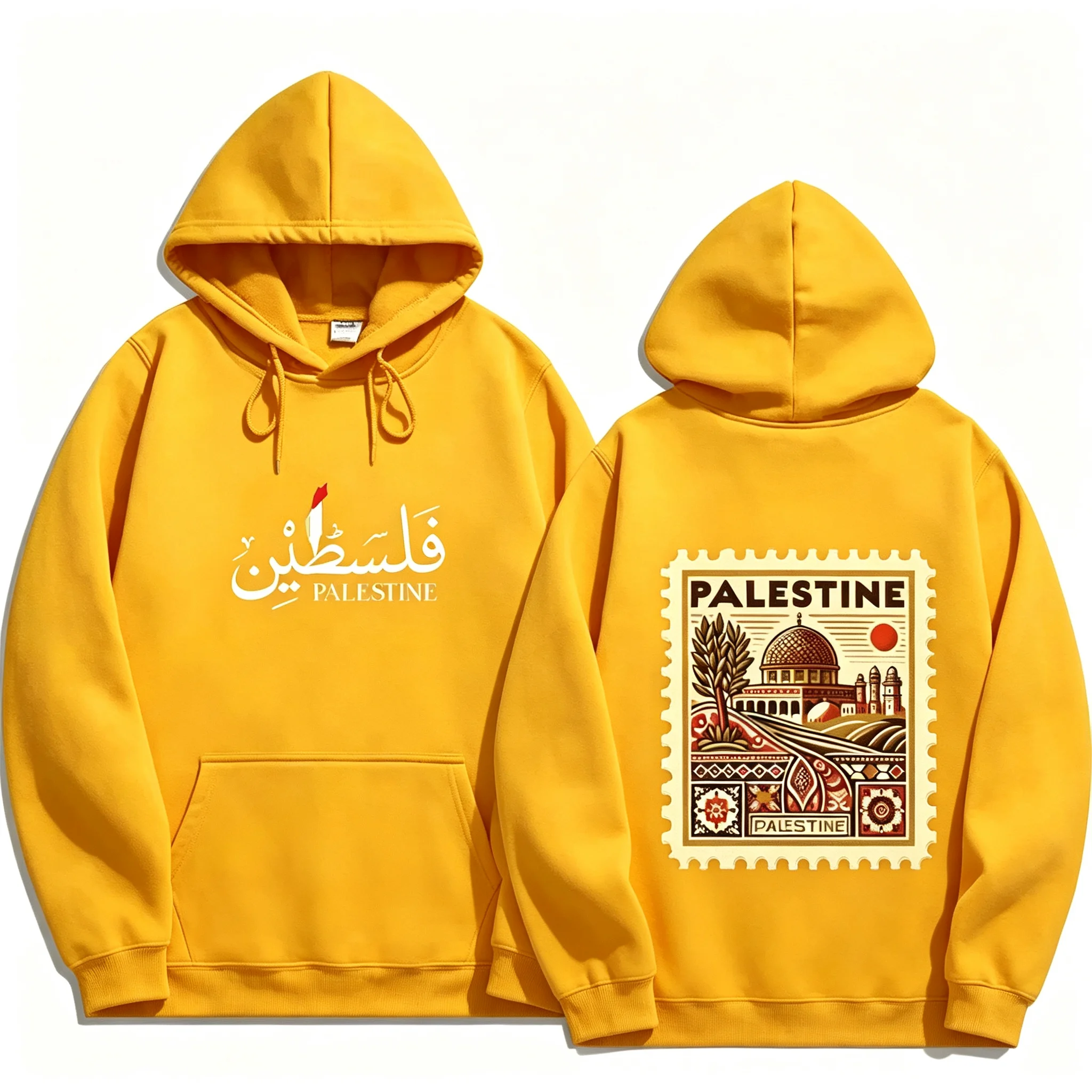 2026 Unisex Vintage Palästina Grafik-Hoodie Herbst Winter Lässiger Pullover Sweatshirt Harajuku Ästhetik Retro Streetwear Locker Geschnitten – Detail 12
