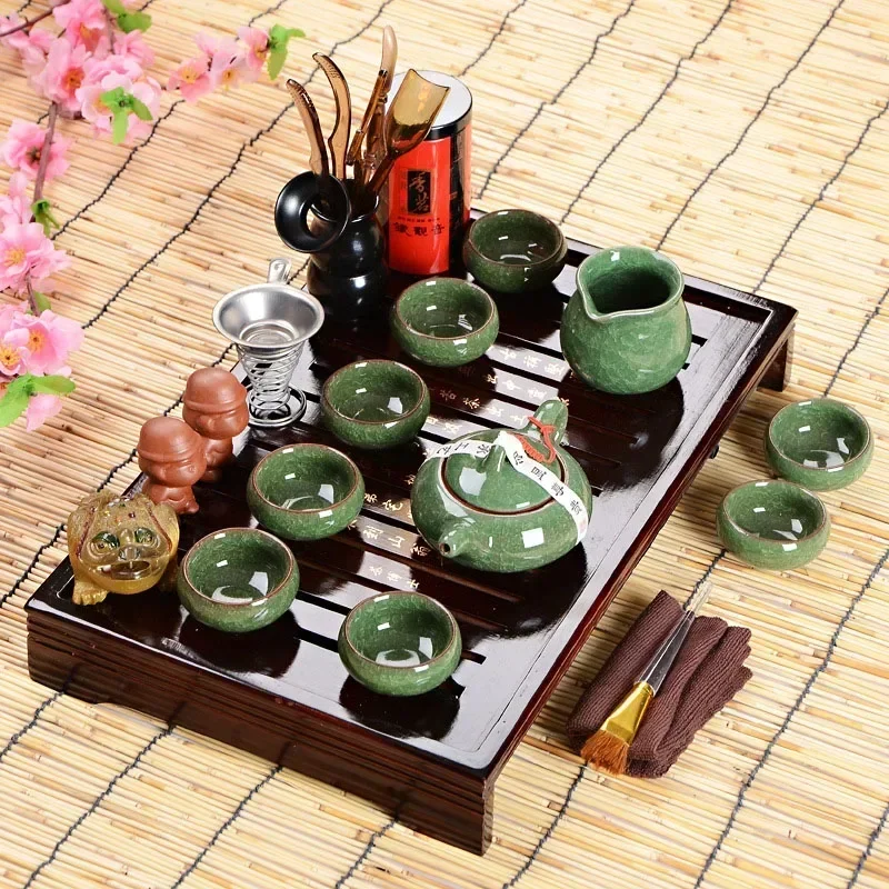 Hot Sales Fathers Day Gift Idea Kung Fu Tea Set Drinkware Chinese Tea Ceremony with Tea Table Over Eight-piece Set High-end Gift