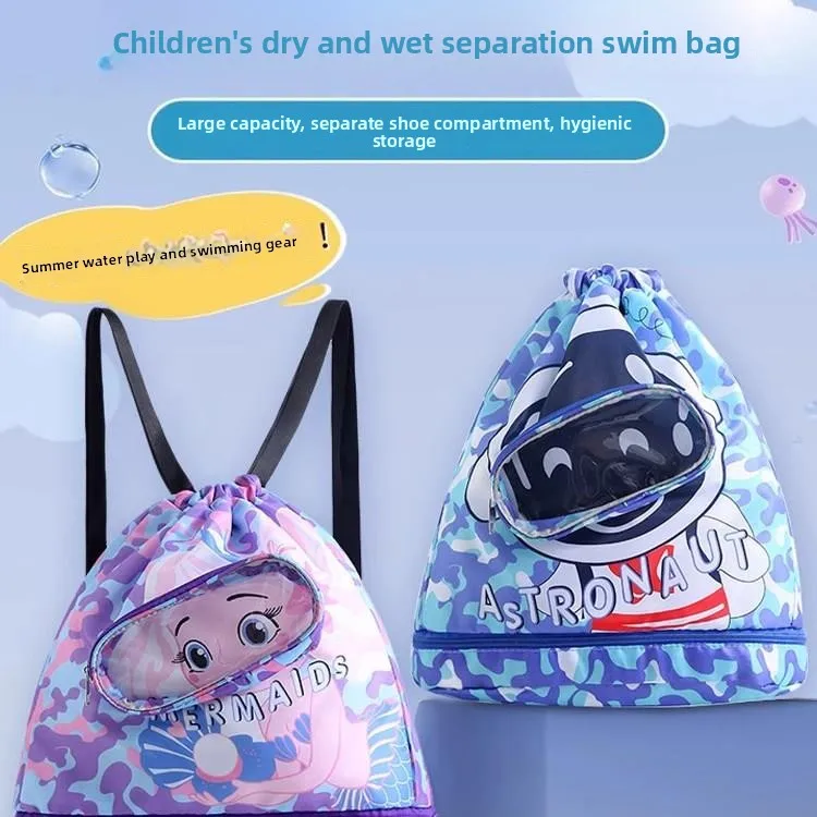 

Children's Swimming Bag Portable Beach Waterproof Storage Pouch Wet And Dry Separation Large Capacity Backpack for Boys And G...
