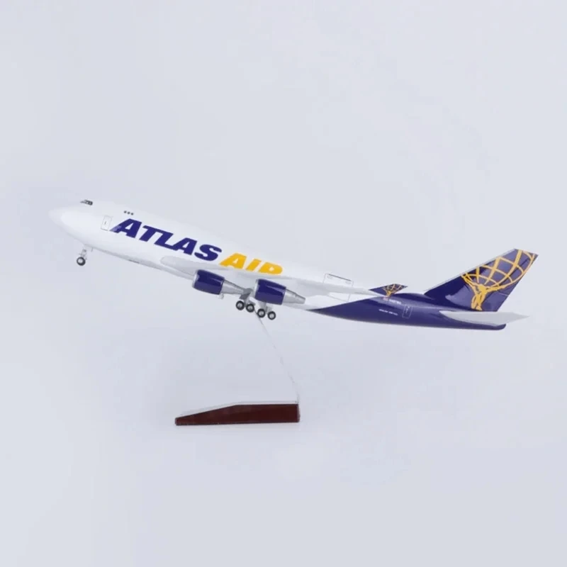 

47CM 1:157 Scale B747-400 B747 ATLAS AIR Airlines Airplane Resin Plastic Assembly Plane Replica Model Toy For Collection