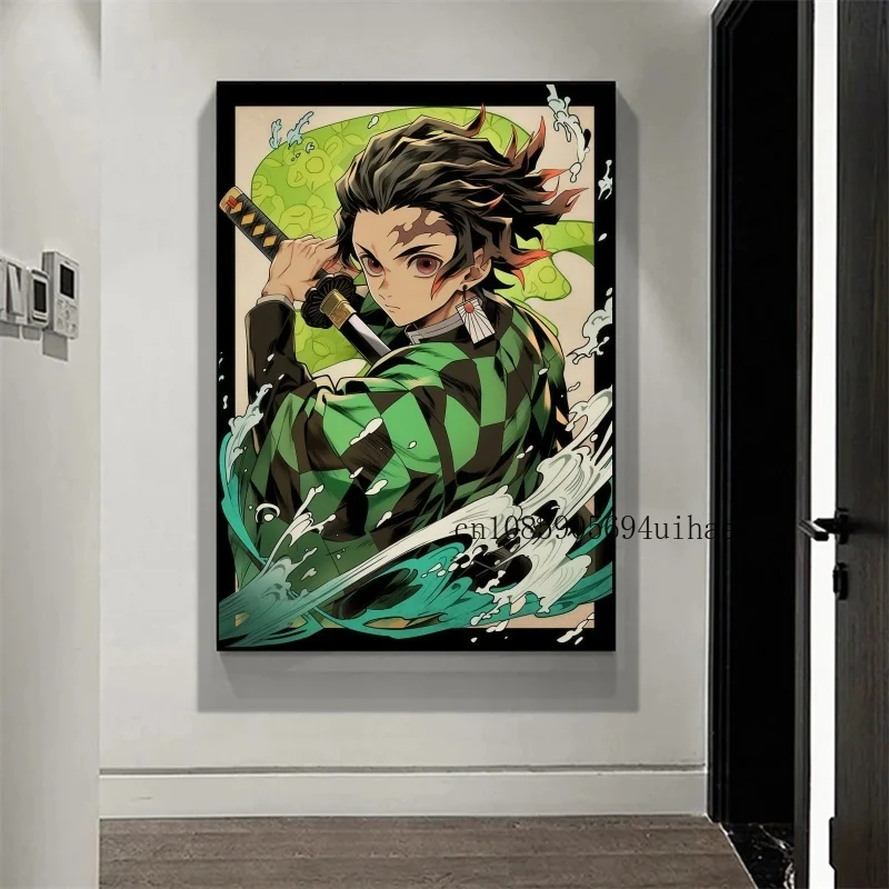 Demon Slayer Hashira Tanjiro Anime Figure Poster Wall Paper Figures Art Decor Cartoons Kid Gift Home Decoration Canvas Painting