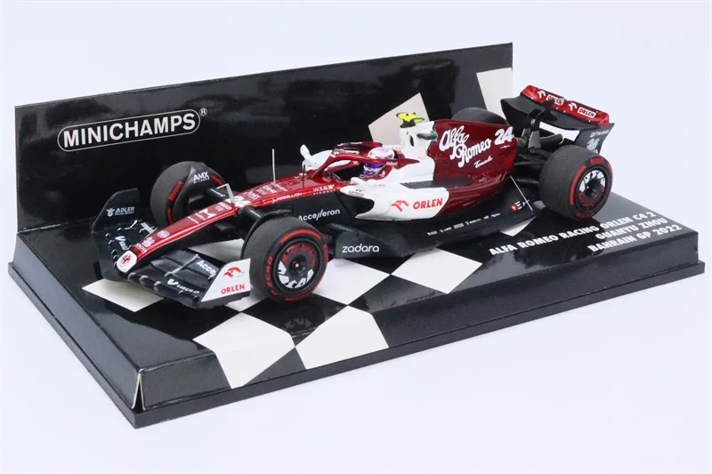 MINICHAMPS 1:43 2022 F1 ALFA ROMEO TEAM ORLEN C42 #24 ZHOU BAHRAIN GP Resin Model Car