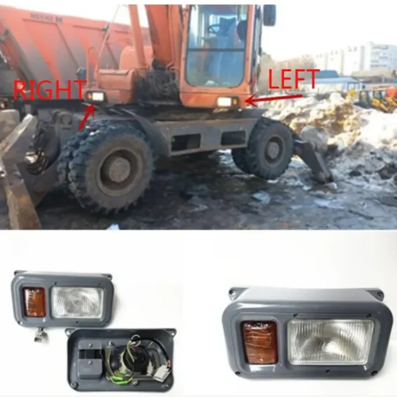 For Excavator Parts Doosan Daewoo DH210/150W 5/7/9 Wheel Digging Rubber Wheel Working Steering Headlight Quality Accessories