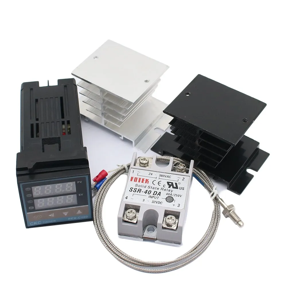 

Цифровой ПИД-регулятор температуры REX-C100, термостат с выходом SSR, максимальное реле SSR 40 А, зонд термопары высокого качества