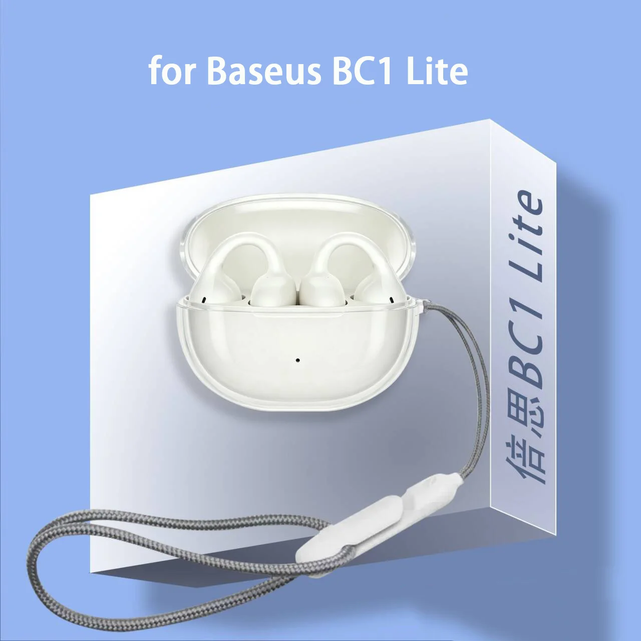 for Baseus BC1 Lite Clear Case Minimalist Transparent Earphone Cover with TPU Shock-Proof Soft Shell for Earphone Protection