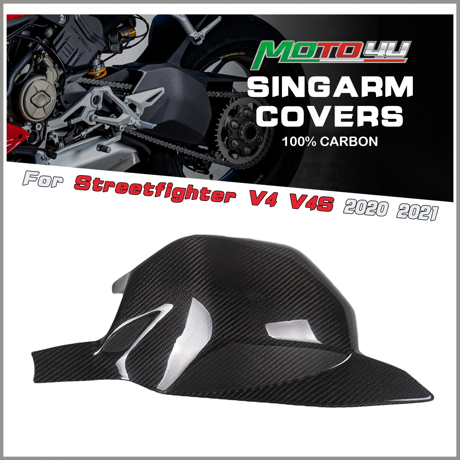 

New Carbon Fiber Motorcycle Singarm Covers Swing Arm Cover Farings Full Carbon For Ducati Streetfighter V4 V4S 2020 2021 2021+