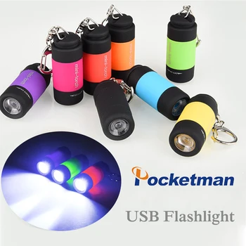 Mini-Taschenlampe, Schlüsselanhänger, Lichter, Taschen-Notlicht, USB-Taschenlampen, Tasche, kleine Taschenlampe, Schlüsselanhänger, Taschenlampe, Camping-Taschenlampe