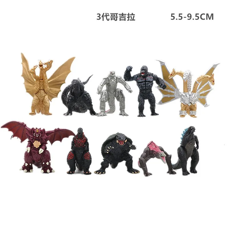 

Godzilla 3rd And 4th Generations PVC Action Figure Collectible Model Toy 10cm 10pcs/set