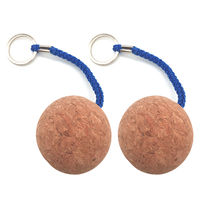 1pc 50mm Cork Ball Keychain Floating Buoy Key Chain Holder For Water Sports Beach Travel Fishing Diving Rowing Boats Supplise
