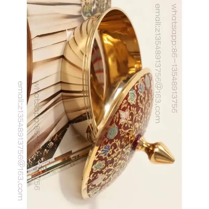 Handmade engraved brass lid small storage box European jewelry box ring necklace storage box ornament