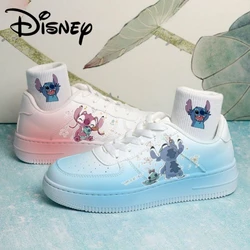 Disney Lilo & Stitch Sport Shoes 2024 New Couple White Shoes Coloured Drawing Cartoon Tennis Shoes Casual Sneakers Size 35-40