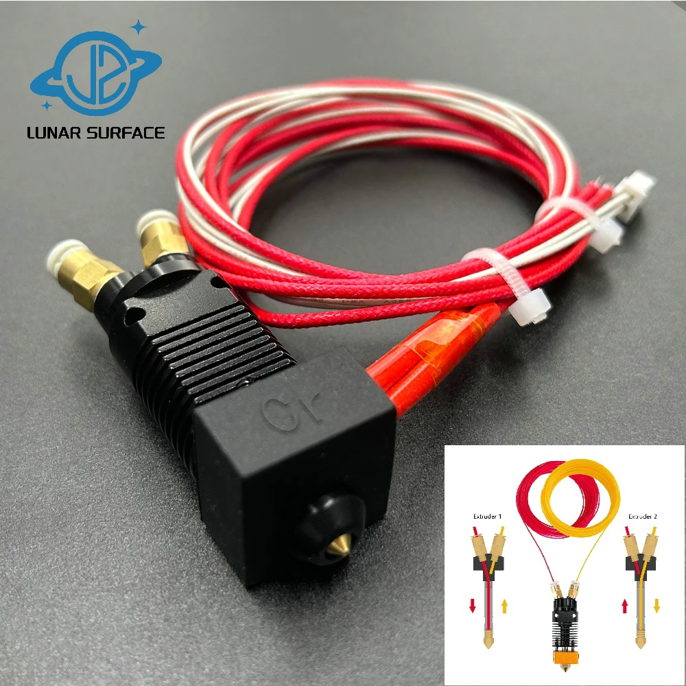 

LS-3D Printer Parts 2 in 1 out J-head Dual Color Printing Hotend Kit Original Extrusion For Ender 3 CR10/S Bowden Extruder