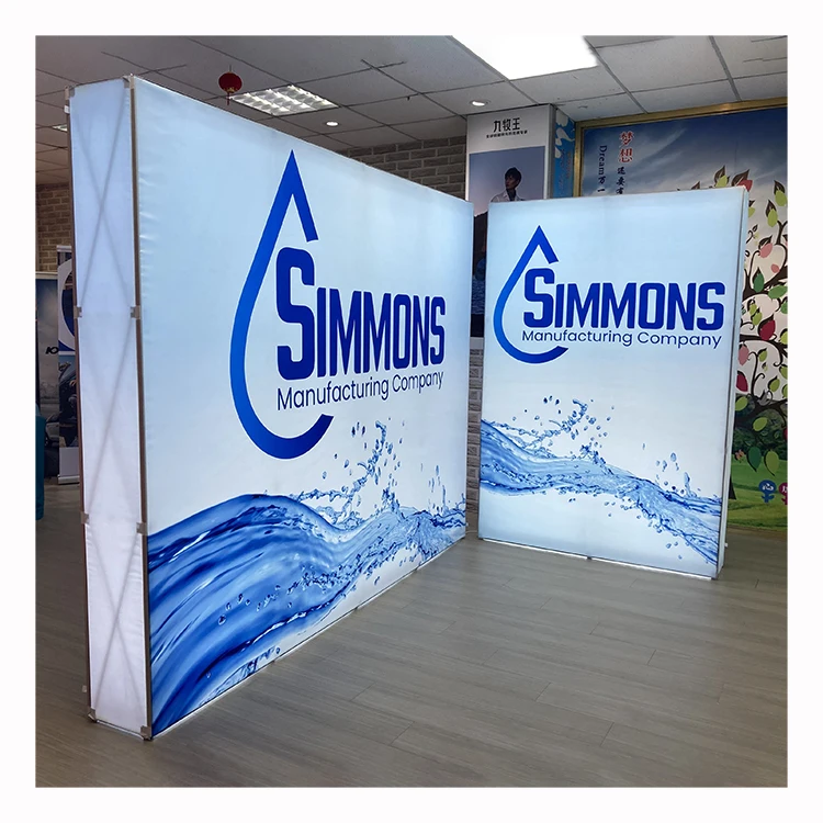 Tension Fabric Graphics Heavy  Aluminum Frame Waterproof Portable Pop SEG Light Box Backlit Background Wall Display Stand