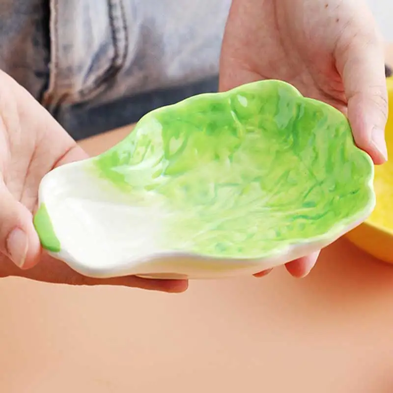 Plato de cerámica para salsa de soja, plato con sabor a vinagre, olla caliente, condimentos, cuenco pequeño para verduras frías