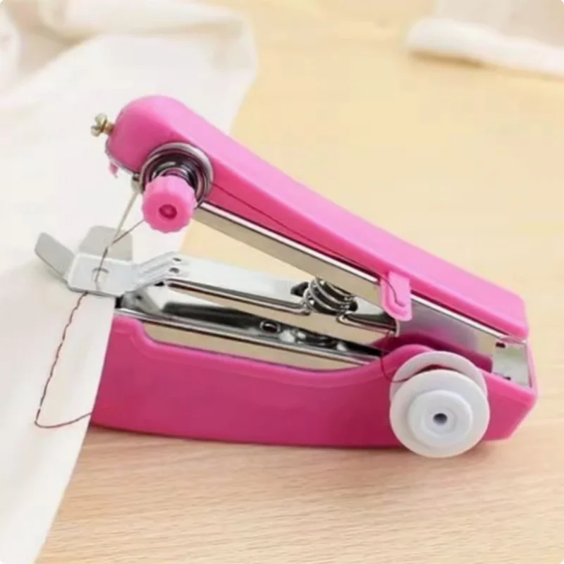 Máquina de costura portátil, portátil, para viagens ao ar livre, tecidos, faça você mesmo, ferramenta de costura para casa, mini máquina de costura manual