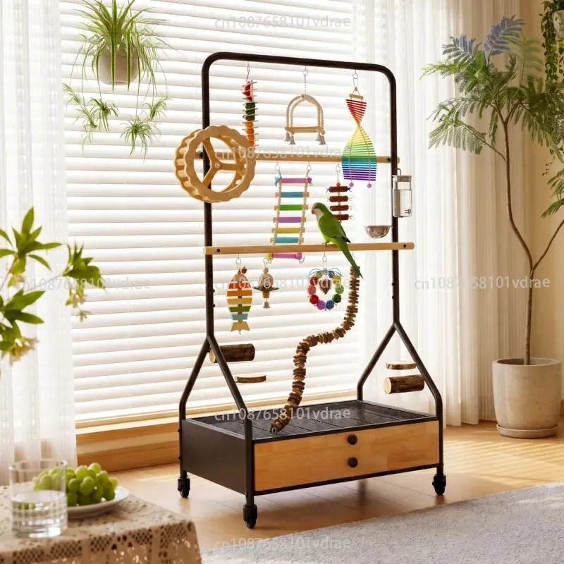 Parrot Perch: Large Interactive Perch for Position Training—Movable Perch for Gray Parrots