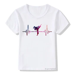 Dance Heart ,Taekwondo, niech twoje zaufanie świeci siatkówka dziewczyny koszulki Casual sport tshirt letnie chłopcy koszulki Teen tshirts