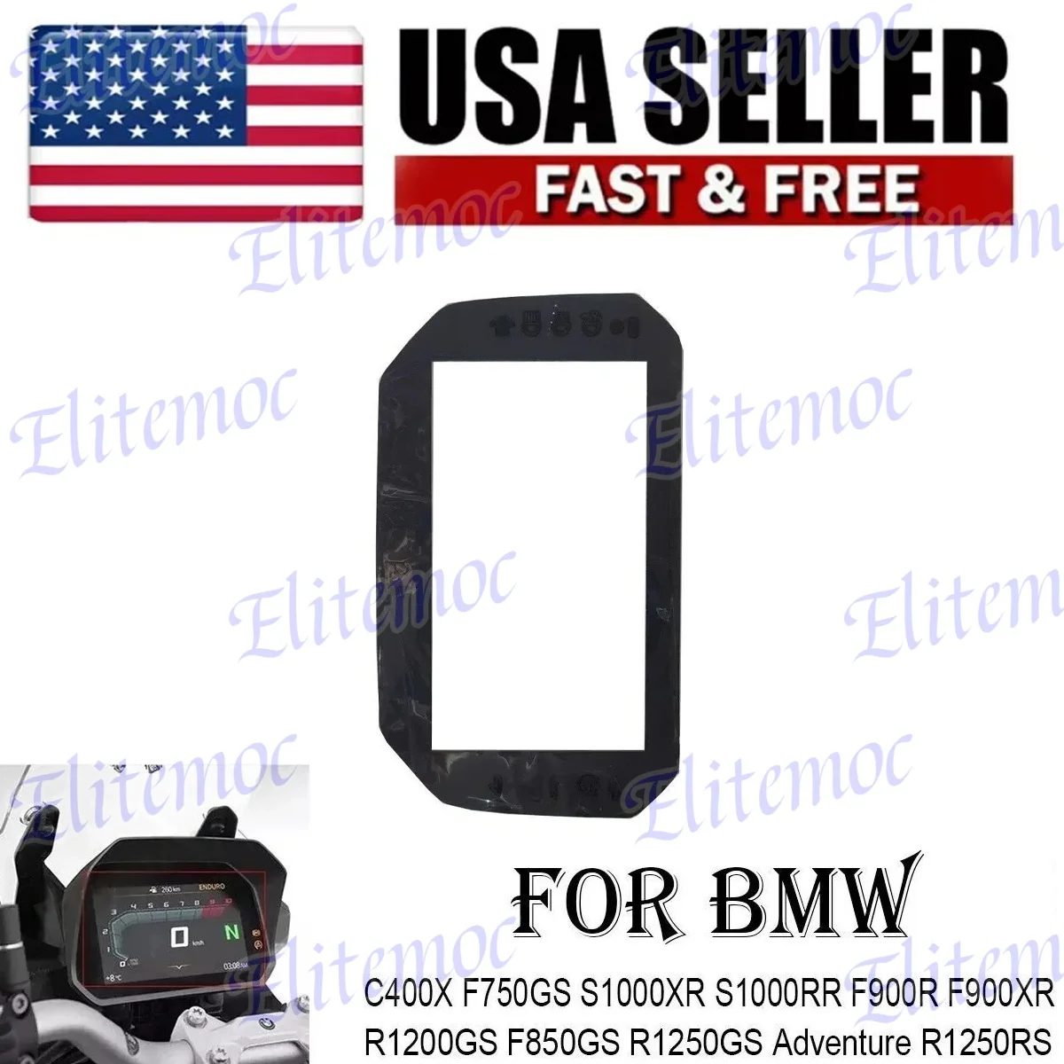 

Speedometer Glass Panel Cover for BMW R1250 C400X F750GS S1000XR S1000RR F900R F900XR Instrument Cluster Screen Dashboard