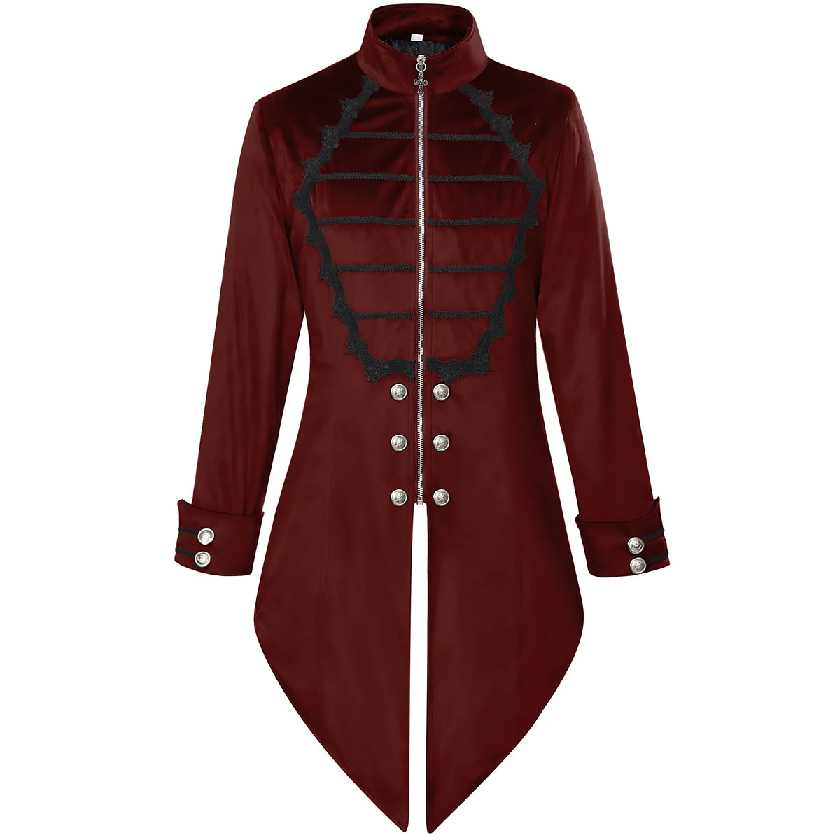 

Средневековый стимпанк, мужской костюм, бархатный фрак с воротником-стойкой, готический вампир, Хэллоуин, Пурим, Пасха, карнавал, куртка для косплея, пальто