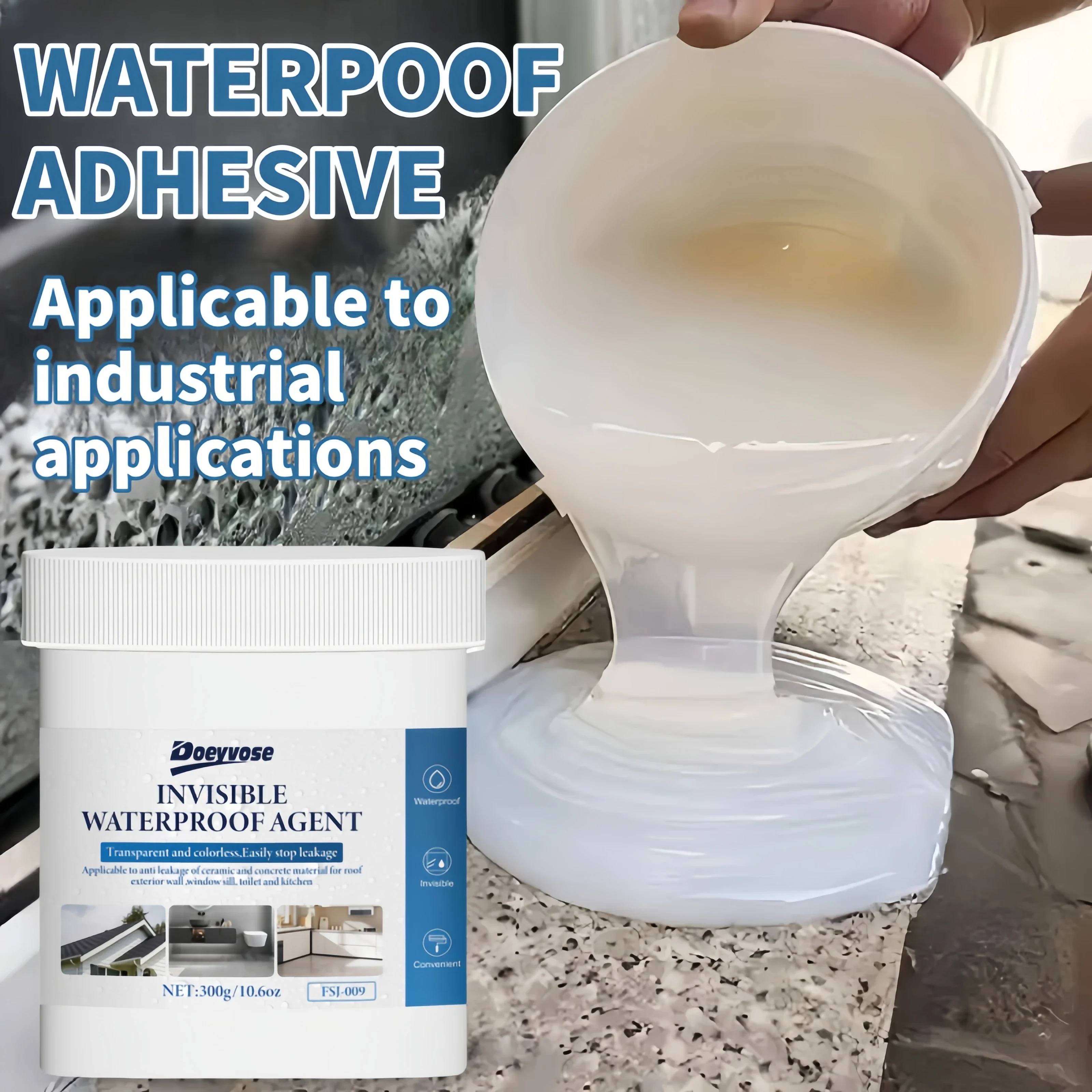 500G/300G/100G Clear Invisible Waterproof Sealing Coating Strong Sealant   House Leak